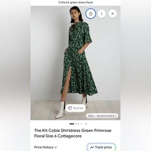 Green Floral Cobie shirt dress